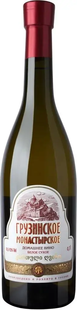 Вино Georgian Wine House, Gruzinskoe Monastyrskoe Domashnee White Dry, 0.7 л