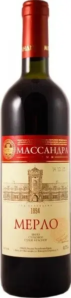 Вино Массандра Мерло, 0.75 л