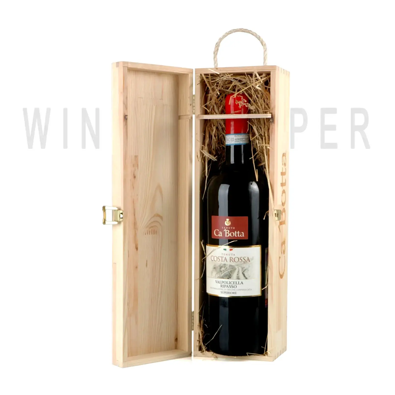 Вино Ca'Botta Tenuta Costa Rossa Valpolicella Ripasso Superiore DOC wooden box 2014 1.5 л