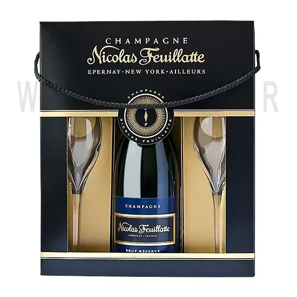 Шампанское Nicolas Feuillatte Brut Reserve Particuliere Coffret with 2 Glasses 0.75 л