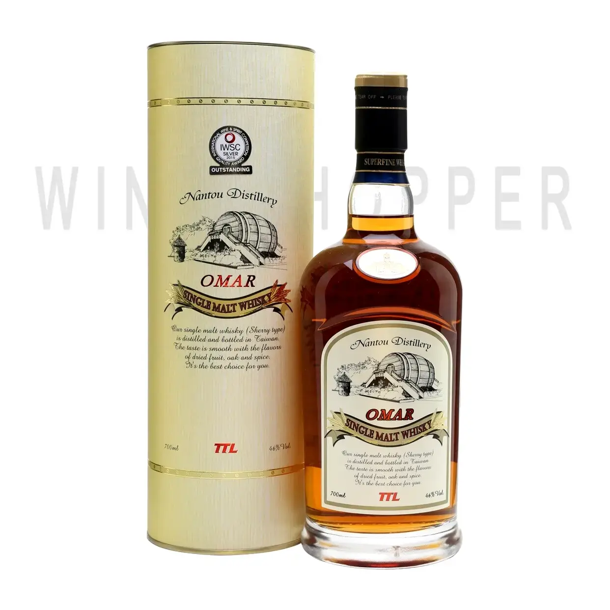 Виски Omar Single Malt Whisky (Sherry Type) gift box 0.7 л