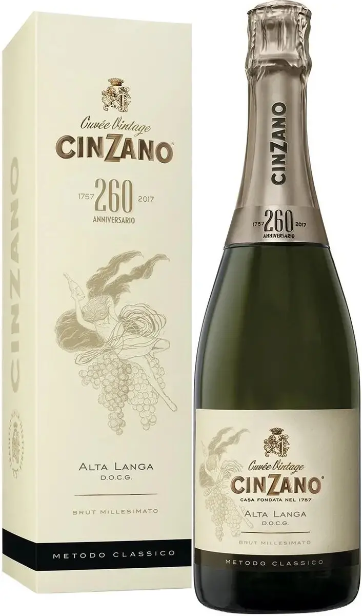 Игристое вино Cinzano Cuvee Vintage 260 Brut Alta Langa DOCG, gift box, 0.75 л