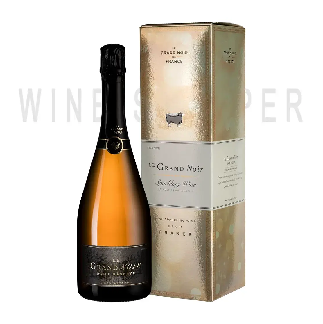 Игристое вино Le Grand Noir Brut Reserve, Languedoc AOP, gift box 0.75 л