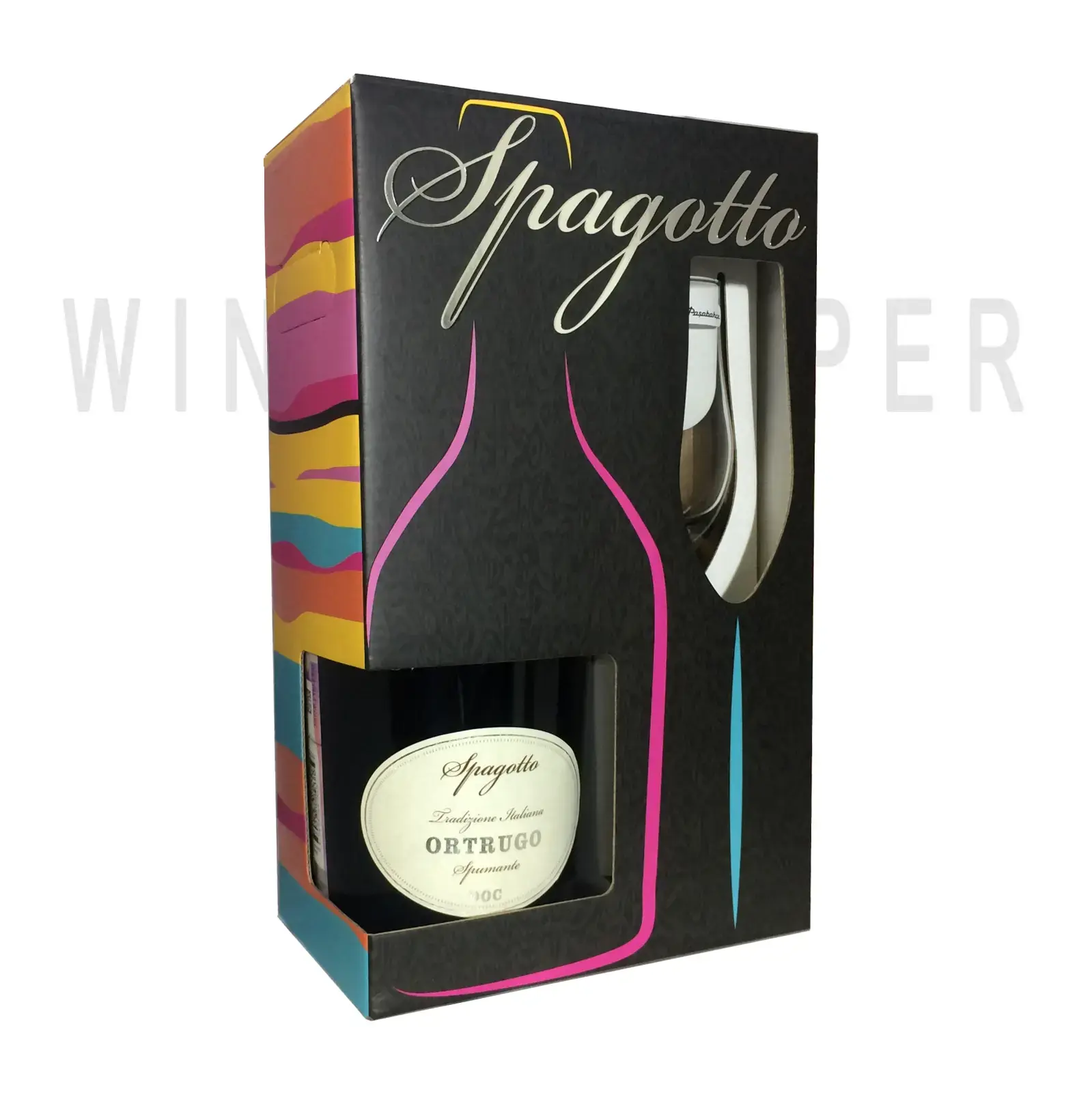 Игристое вино Spagotto Ortrugo DOC, gift set with glass 0.75 л