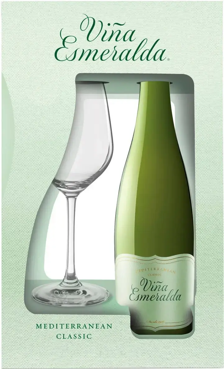 Вино Torres Vina Esmeralda Catalunya DO, 2018, gift box with glass, 0.75 л