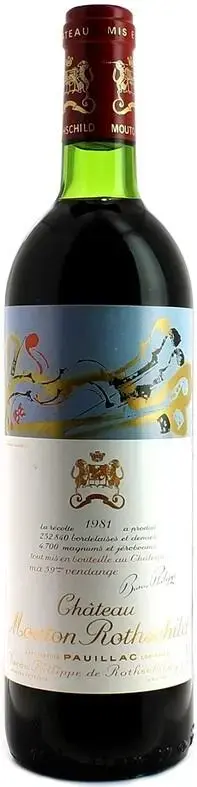 Вино Chateau Mouton Rothschild Pauillac AOC Premier Grand Cru Classe, 1981, 0.75 л