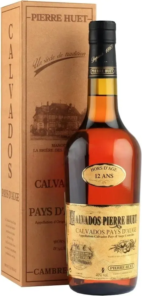 Кальвадос Calvados Pierre Huet Hors d'Age 12 ans Calvados Pays d'Auge AOC in gift box, 0.7 л