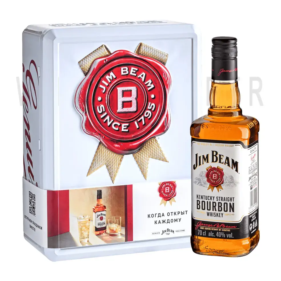 Виски Jim Beam gift box with 2 glasses 0.7 л