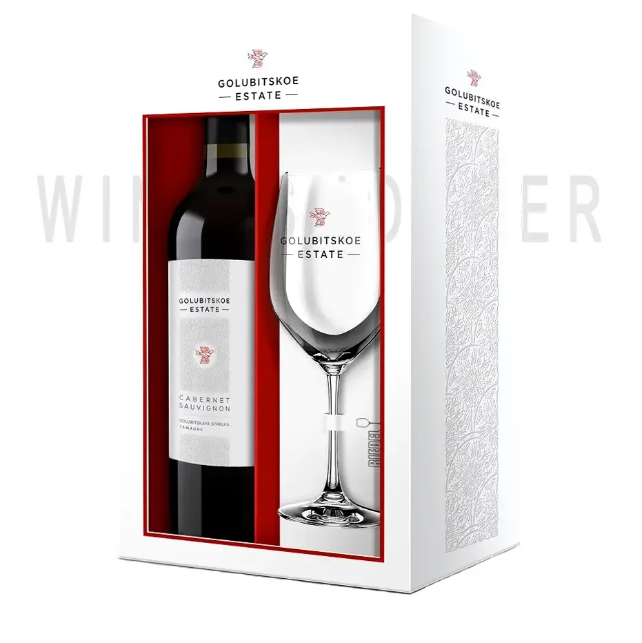 Вино Golubitskoe Estate, Cabernet Sauvignon, gift box with Riedel glass 0.75 л