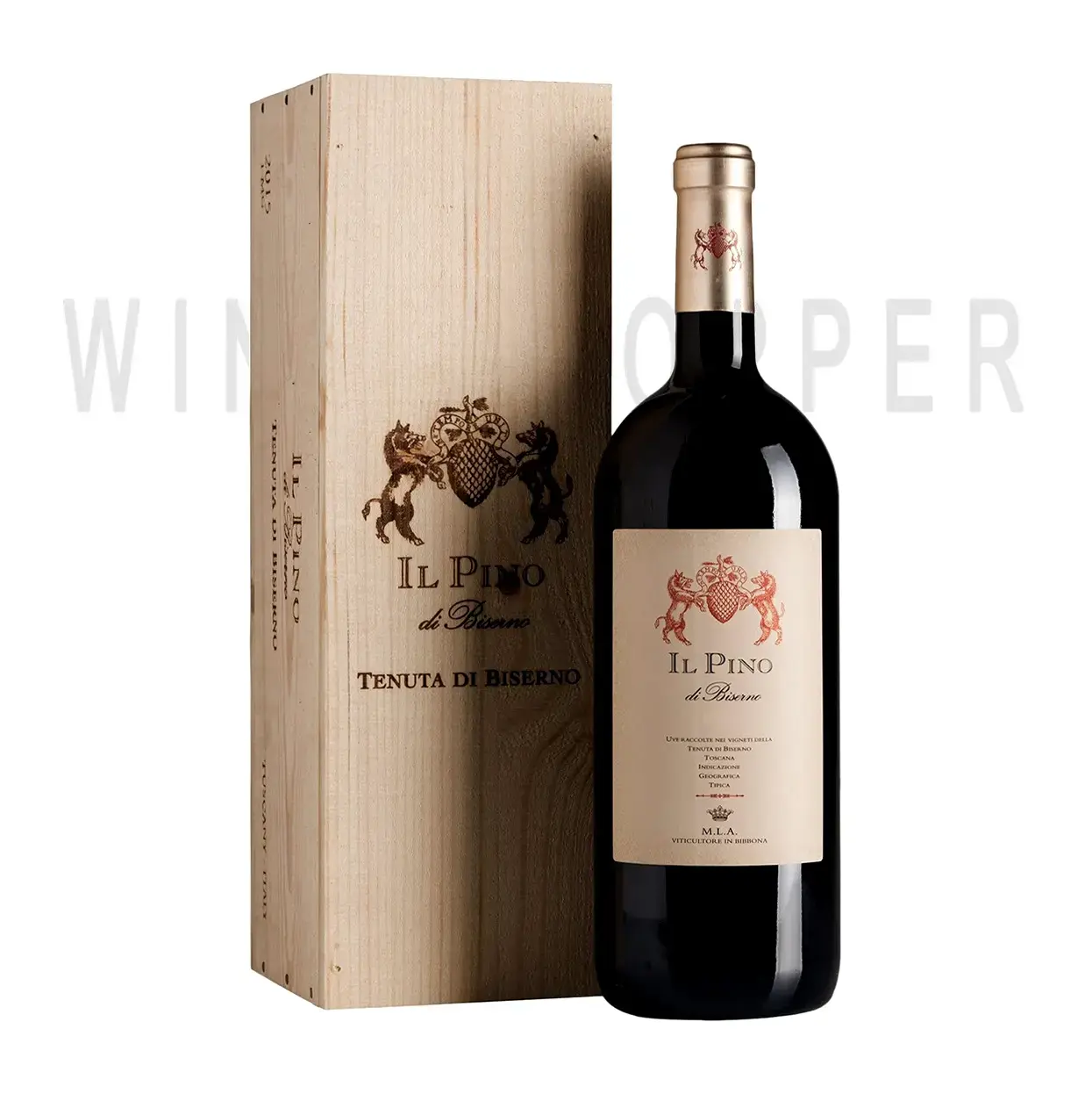 Вино Il Pino di Biserno Toscana IGT 2018 wooden box 1.5 л