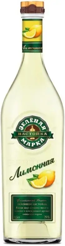 Ликер Зеленая Марка Лимонная, настойка сладкая 0.5 л