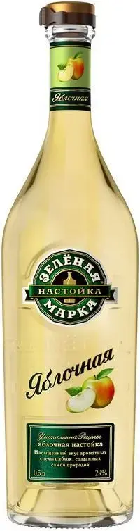 Ликер Зеленая Марка Яблочная, настойка сладкая 0.5 л