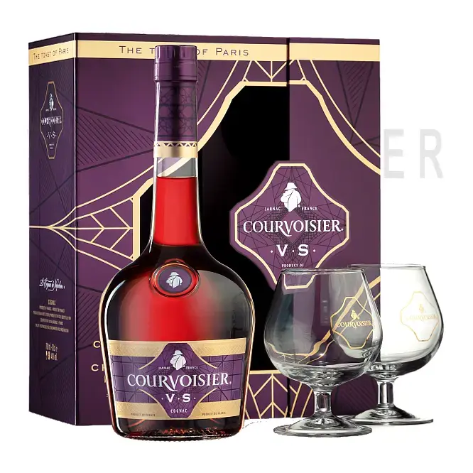 Коньяк Courvoisier VS + 2 glasses, gift box 0.7 л