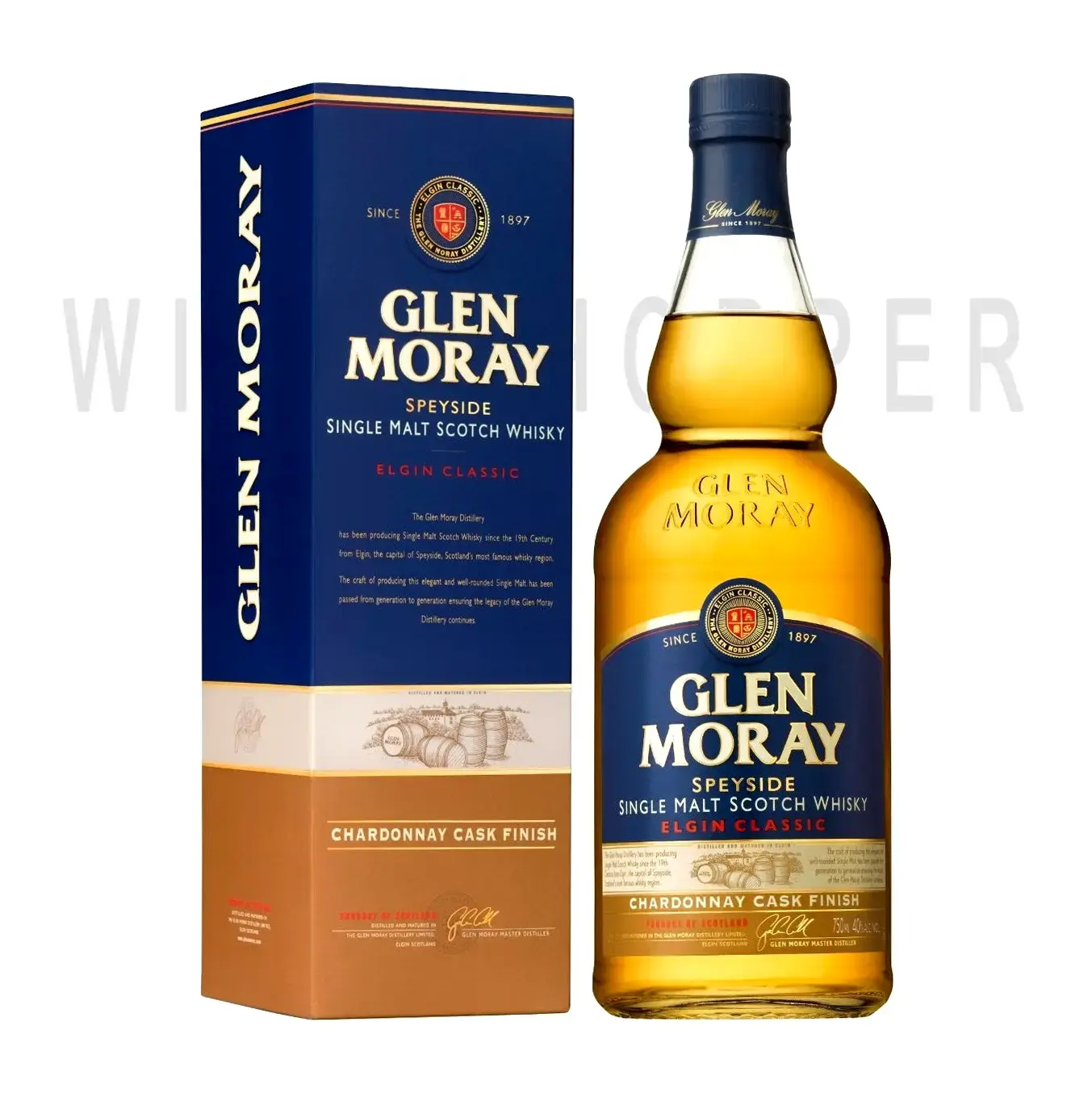 Виски Glen Moray Elgin Classic Chardonnay Cask Finish, gift box 0.7 л