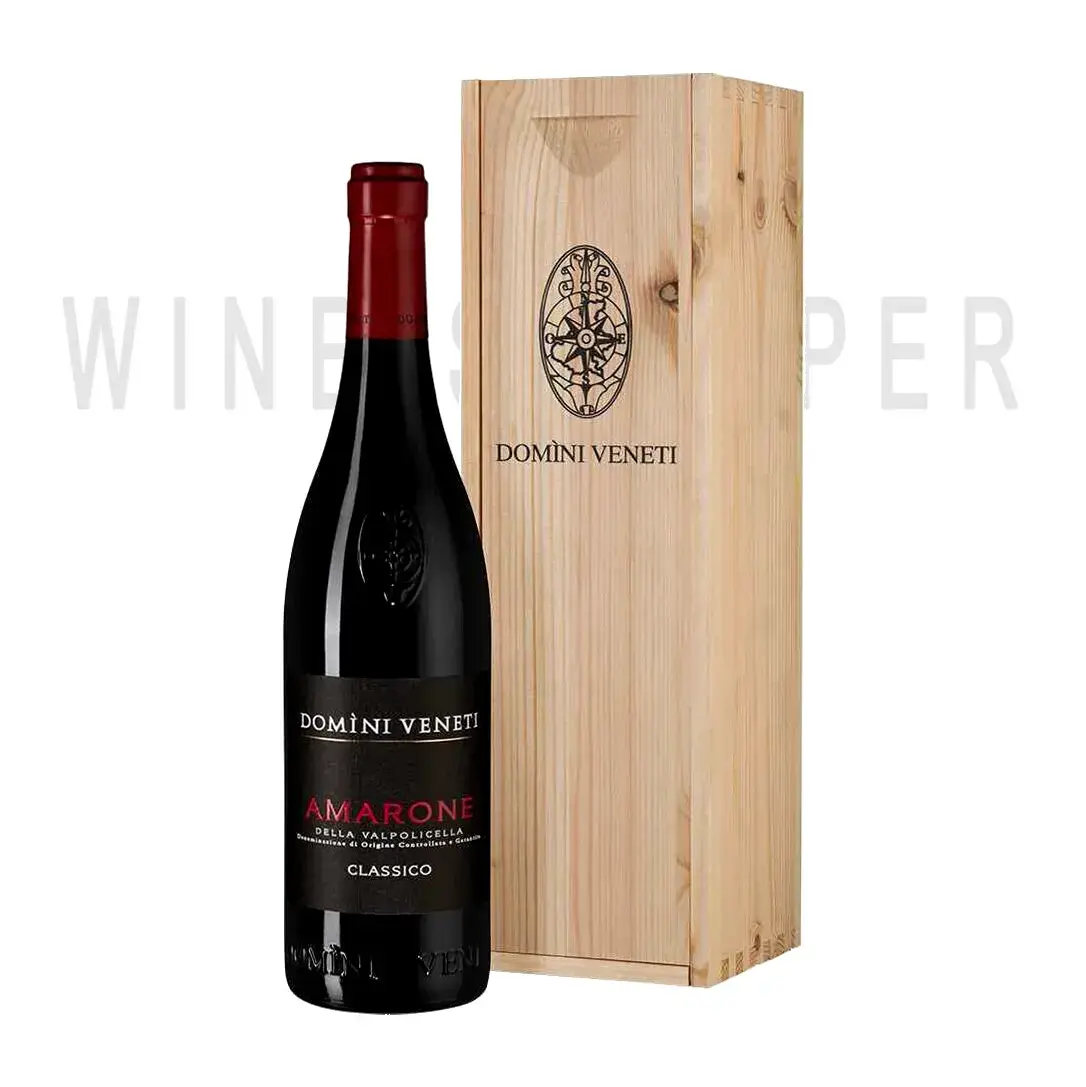 Вино Domini Veneti Amarone della Valpolicella Classico DOC, 2018, wooden box 2018 0.75 л