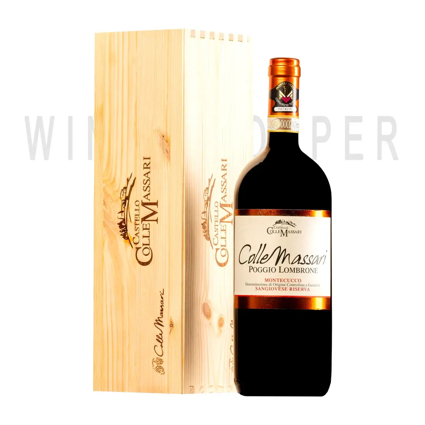 Вино Castello ColleMassari Poggio Lombrone Montecucco Sangiovese Riserva DOC 2016 wooden box 1.5 л