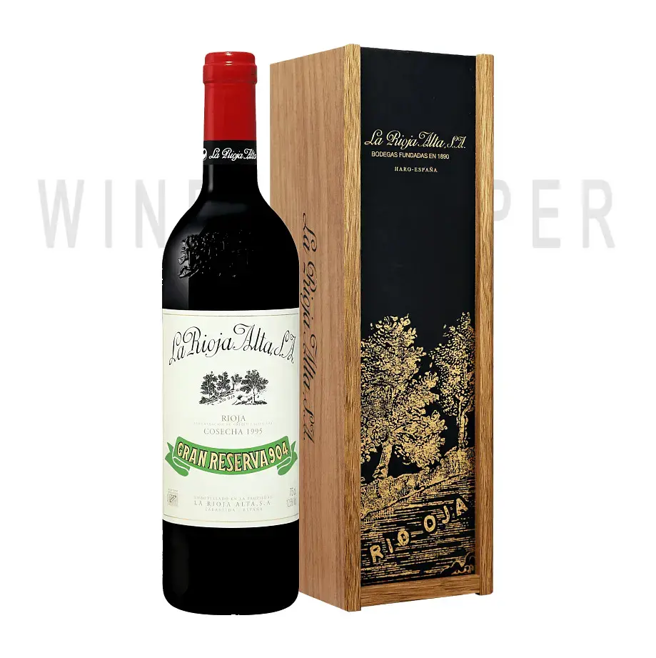 Вино La Rioja Alta Gran Reserva 904 Rioja DOC wooden box 1995 0.75 л