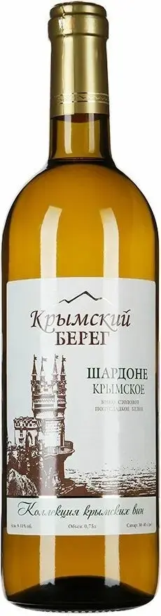 Вино Шардоне Крымское полусладкое,  0.75 л
