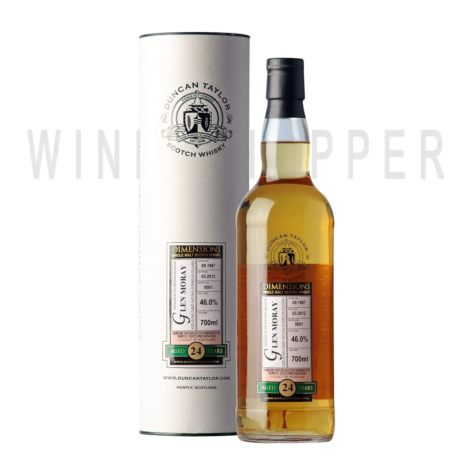 Виски Duncan Taylor Dimensions Glen Moray 24 Years Old Single Malt in tube 0.7 л