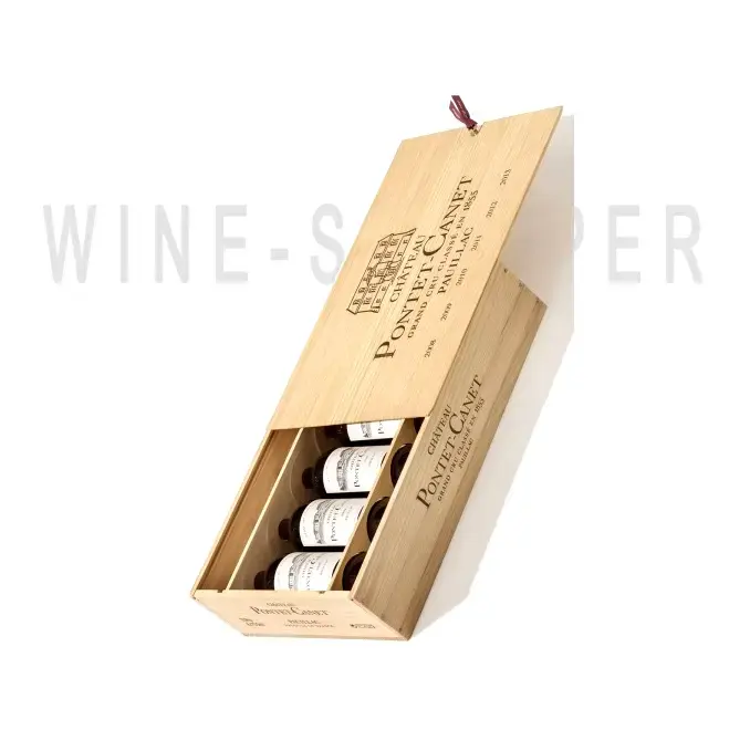 Вино Chateau Pontet-Canet Pauillac AOC 5-me Grand Cru Classe in wooden box 1990-1999 0.75 л