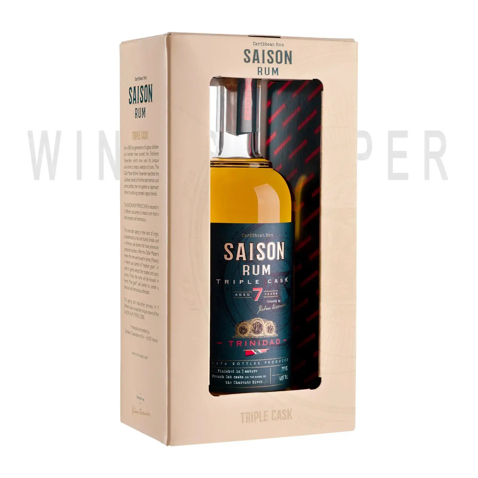 Ром Saison Triple Cask Trinidad 7 Years Old gift box 0.7 л