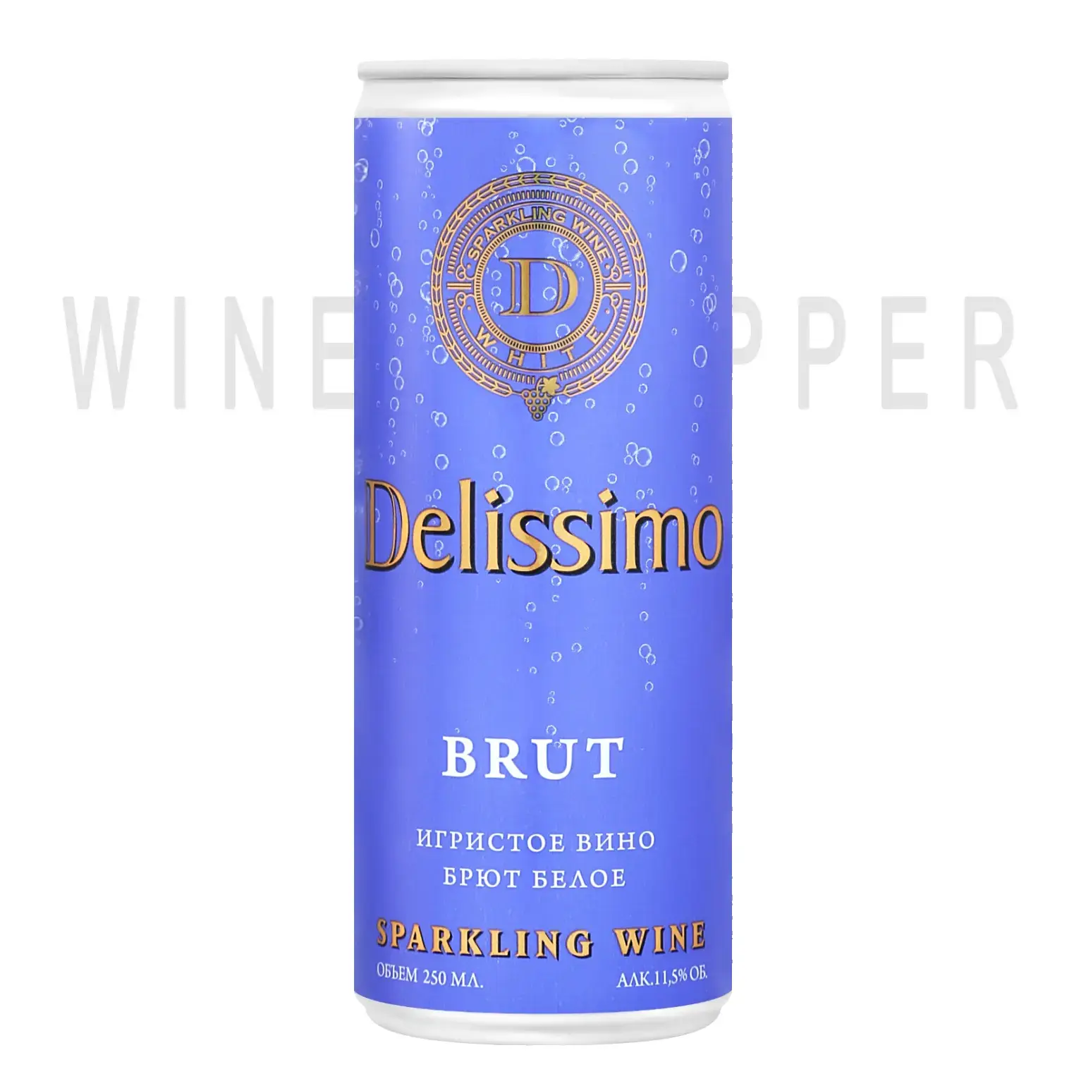 Игристое вино Delissimo White Brut in can 2021 0.25 л