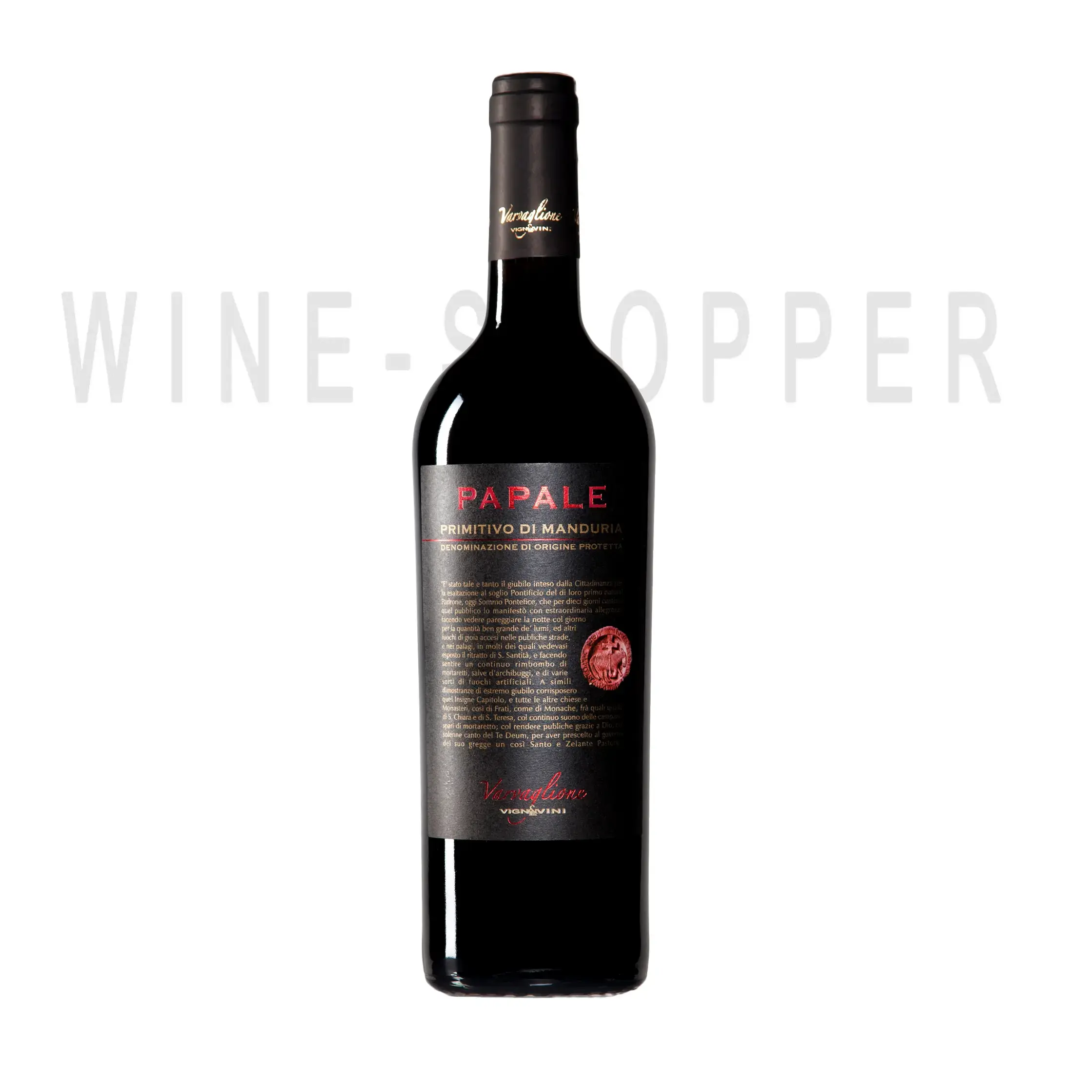 Вино Vigne E Vini Papale Primitivo di Manduria DOP 2020 0.75 л