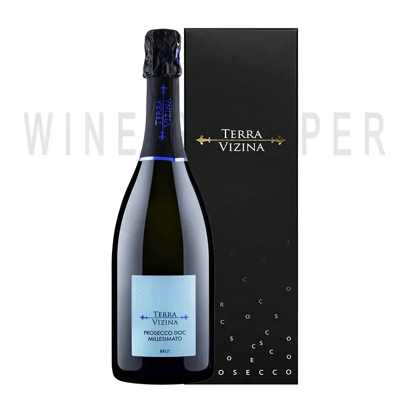 Игристое вино Terra Vizina Prosecco DOC Brut Millesimato gift box 2020 0.75 л