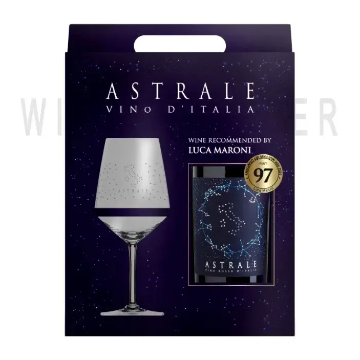 Вино Astrale Rosso in gift box with glass 0.75 л