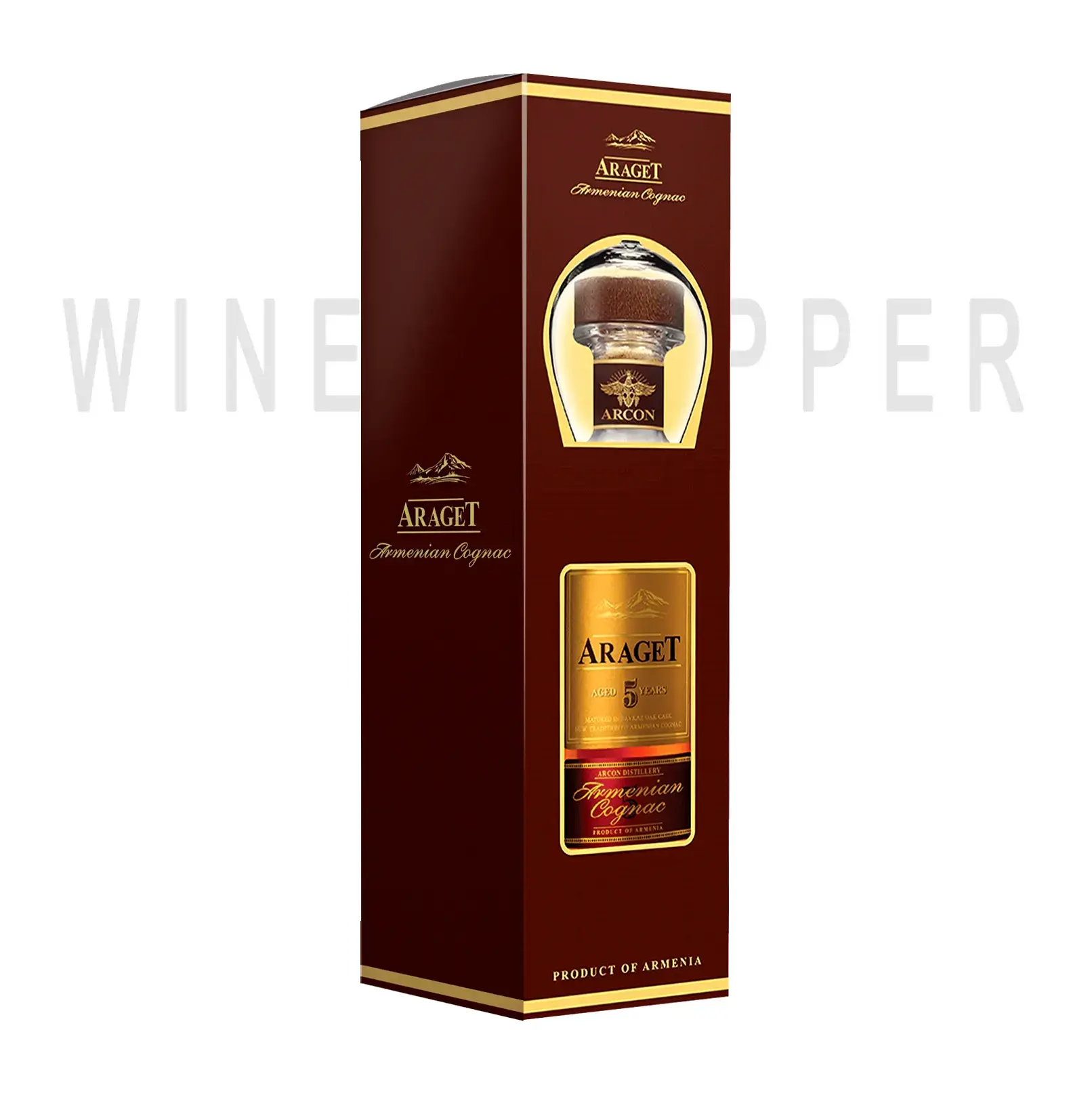 Коньяк Araget 5 Years Old gift box with glass 0.5 л