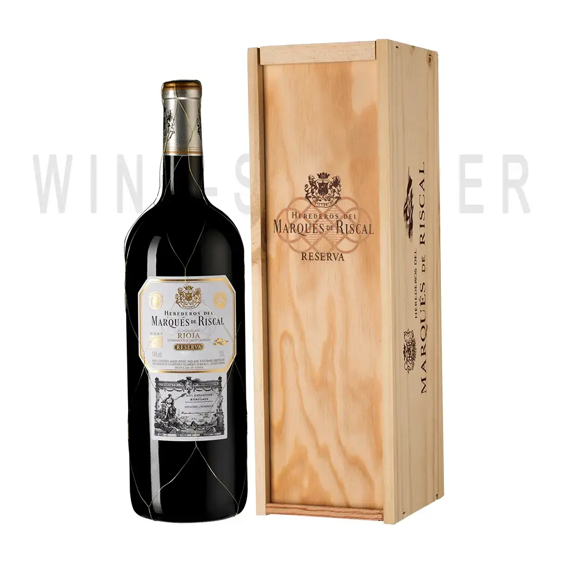 Вино Herederos del Marques de Riscal Reserva Rioja DOC wooden box 2017 1.5 л