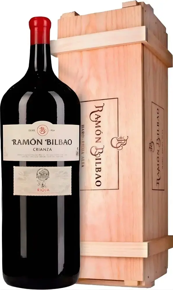 Вино Bodegas Ramon Bilbao Crianza Rioja DOC, wooden box, 2019, 15 л