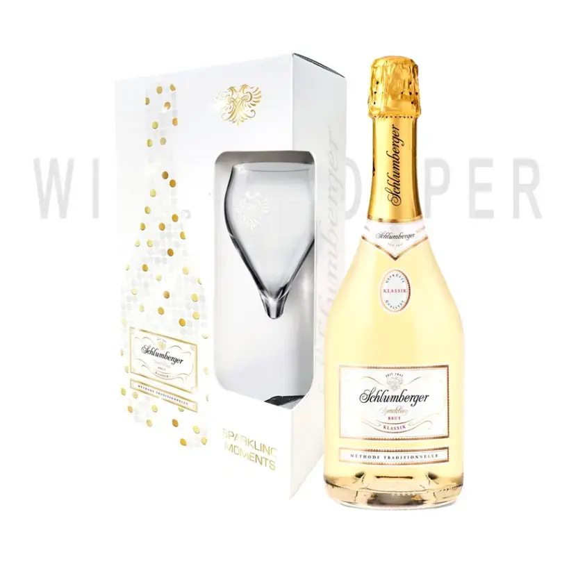  Набор игристое вино Schlumberger Sparkling Brut Klassik gift set with glass 0.75 л