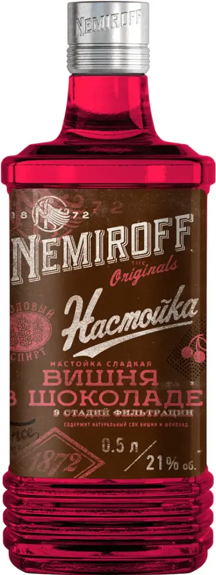 Ликер Немирофф Вишня в Шоколаде настойка сладкая 0.5 л