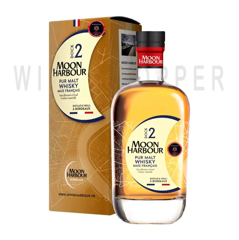 Виски Moon Harbour Dock 2 Pur Malt Chateau Cantenac Brown gift box 0.7 л