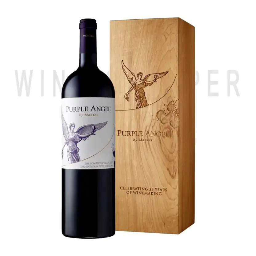 Вино Montes Purple Angel Valle de Colchagua DO 2019 wooden box 1.5 л