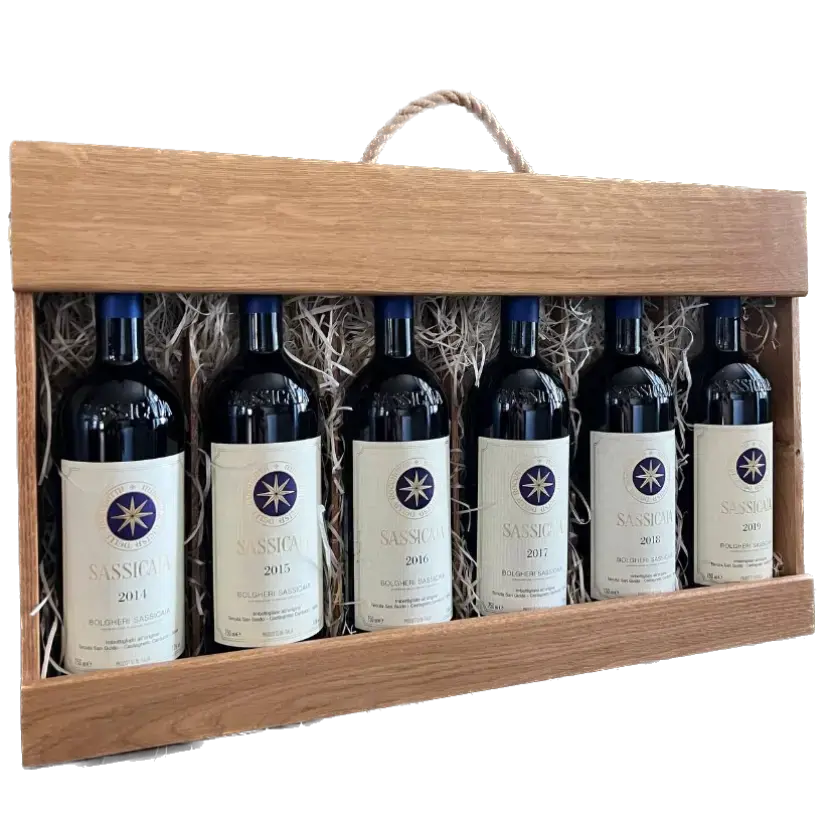 Набор Tenuta San Guido Sassicaia Bolgheri, wooden box of 6 bottles, 2014-2019, 0.75 л