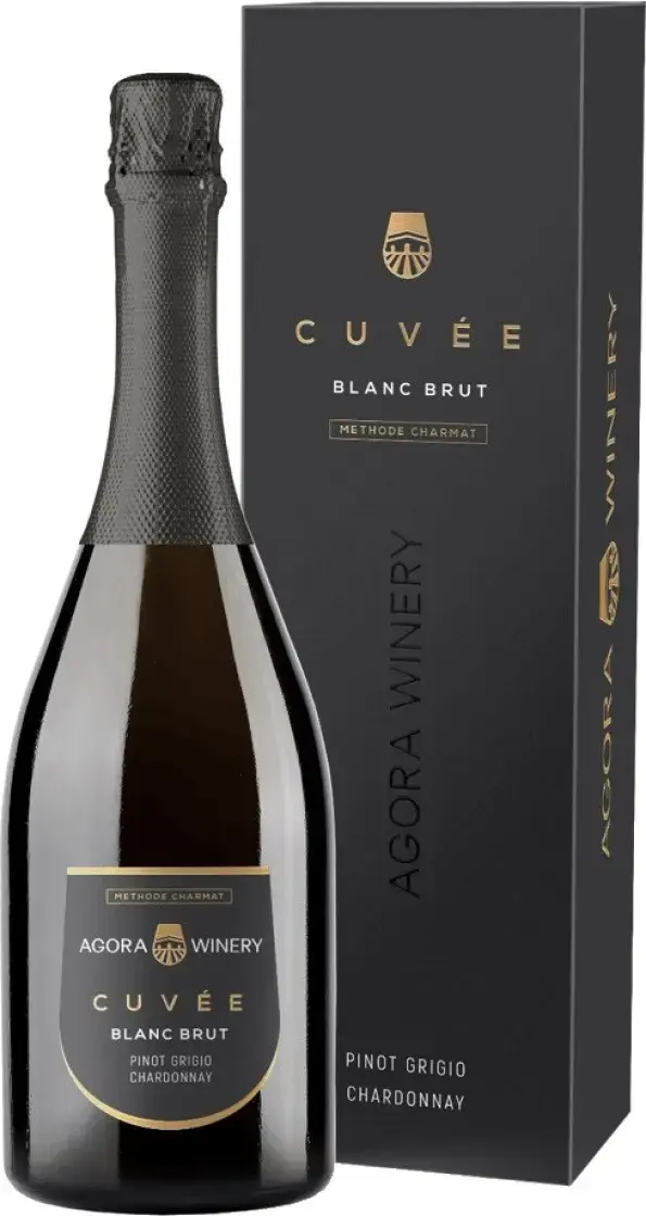 Игристое вино вино Agora Cuvee Pinot Grigio Chardonnay Brut, gift box, 0.75 л
