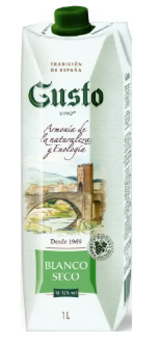 Вино Gusto white brut, 1л