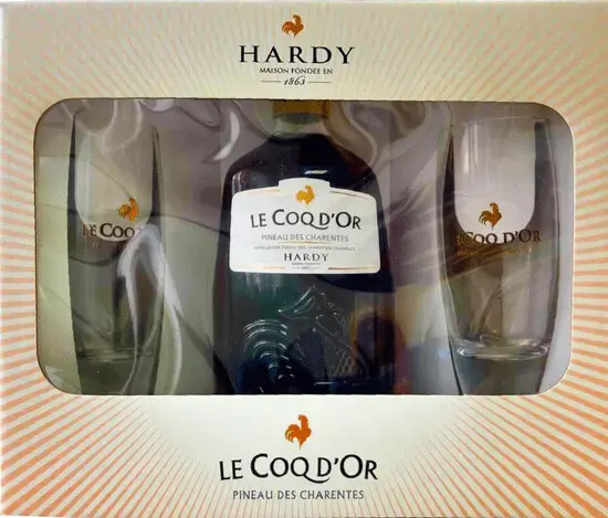 Hardy, Le Coq d'Or Rose, Pineau des Charentes AOC, gift box with 2 glasses, 0.75 л