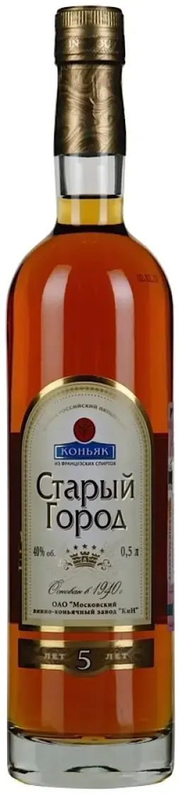 Коньяк Старый город 5 лет выдержки 0.5 л