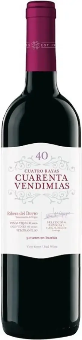 Вино Cuatro Rayas Cuarenta Vendimias Tempranillo Ribera del Duero DO, 2020, 0.75 л