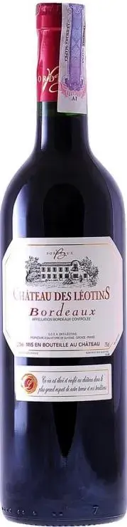 Вино Chateau des Leotins Petit Verdot Bordeaux AOC, 2021, 0.75 л