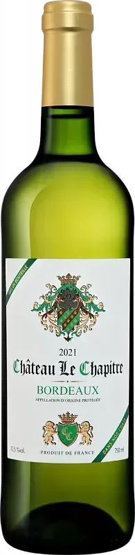 Вино Chateau Le Chapitre Bordeaux AOC "White" 2021 0.75 л
