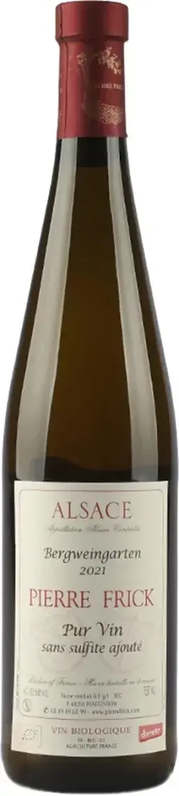 Вино Pierre Frick Bergweingarten Alsace AOC, 2021, Pur Vin Sans Sulfite Ajoute, 0.75 л