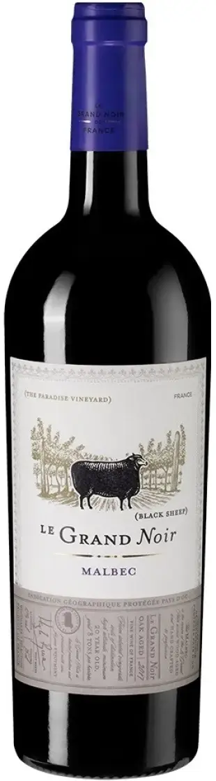 Вино Le Grand Noir Malbec Pays d'Oc IGP, 2022, 0.75 л