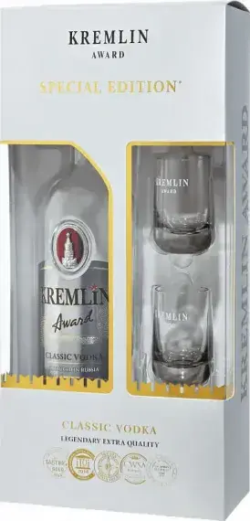 Водка Kremlin Award Classic, in gift box with 2 glasses, 0.7 л