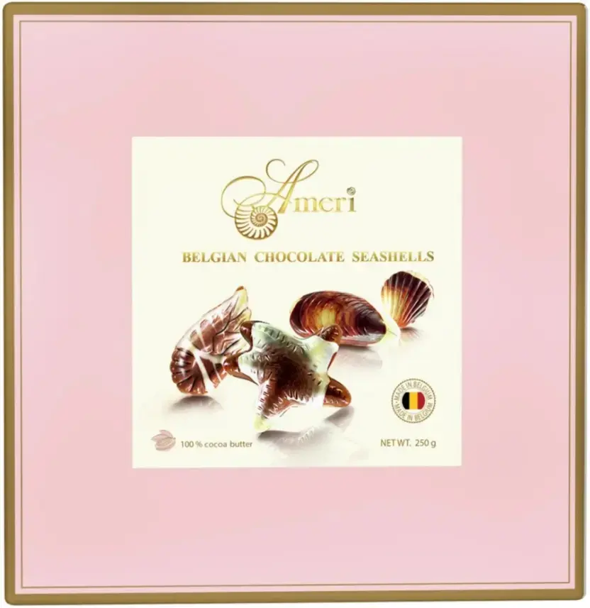  Набор конфет Ameri Belgian Chocolate Seashells, в розовой подарочной коробке, 250 г