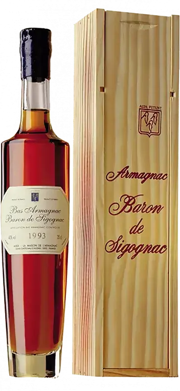 Арманьяк Baron de Sigognac, 1993, wooden box, 0.35 л