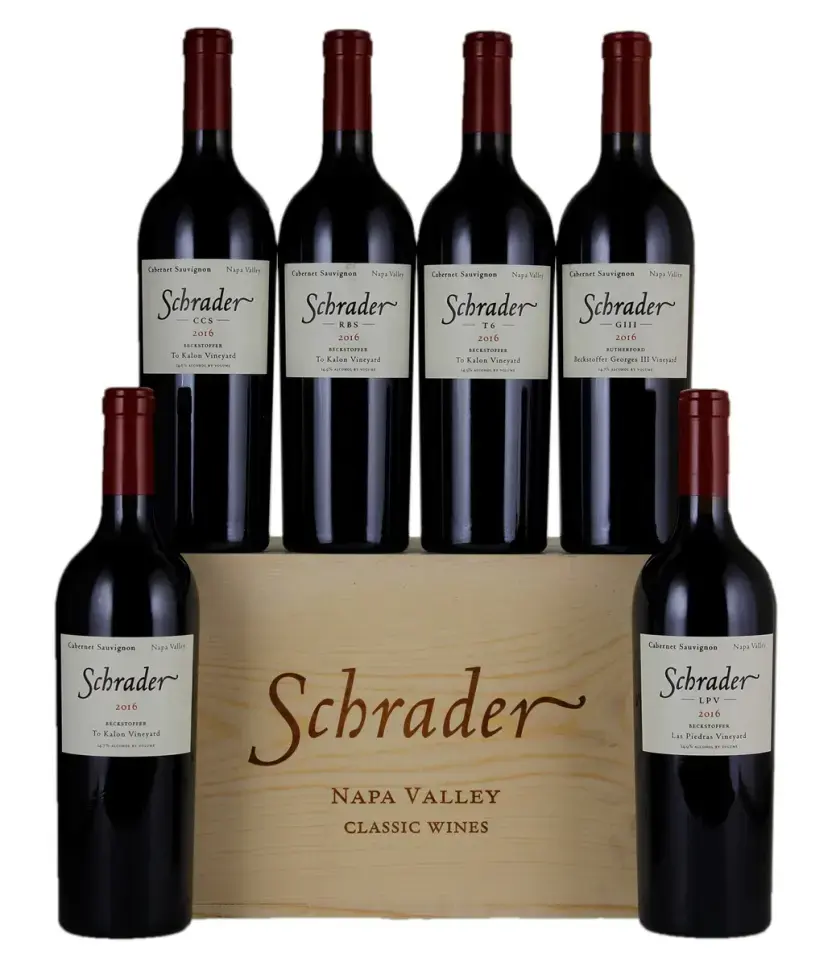 Вино Schrader Cellars Cabernet Sauvignon Napa Valley Beckstoffer To Kalon, wooden box with 6 bottles, 2002, 2009, 2011, 0.75 л